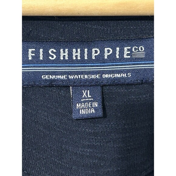 Fish Hippie Shirt Mens XL Blue long Sleeve Fishing Pullover Hoodie Tee - Picture 5 of 5